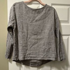 Elizabeth Suzann Lara top pepper linen gauze XS